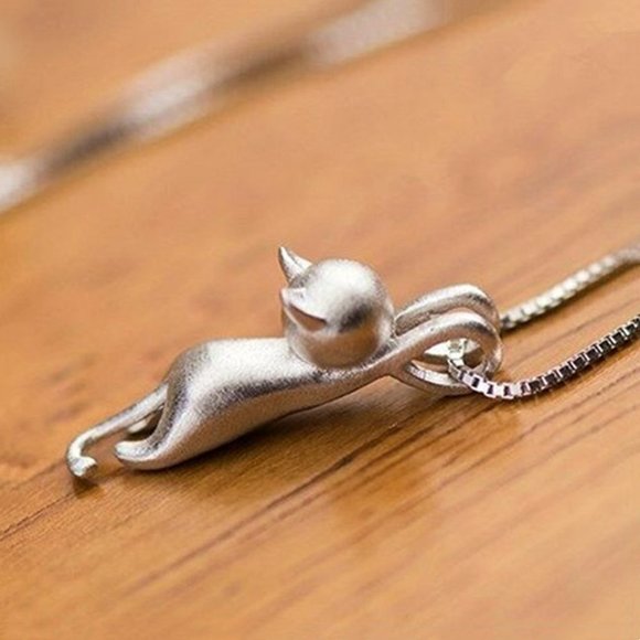💥 Cute Animal Cat Shaped Pendant Necklace For Women, HA4599 - Picture 2 of 5